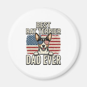 Bästa Rat Terrier Pappa Någonsin Patriotisk Hund T Magnet