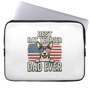 Bästa Rat Terrier Pappa Någonsin Patriotisk Hundtr Laptop Fodral