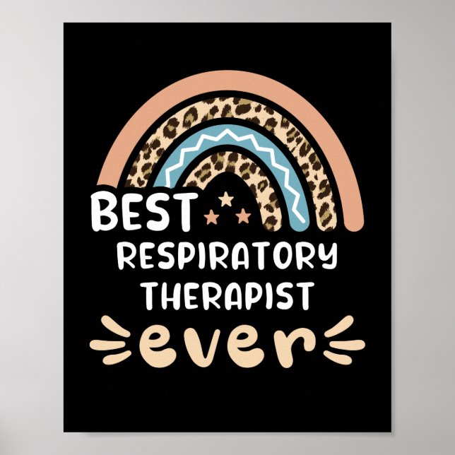 Bästa respiratoriska terapi Leopard Rainbow Gi Poster (Framsidan)