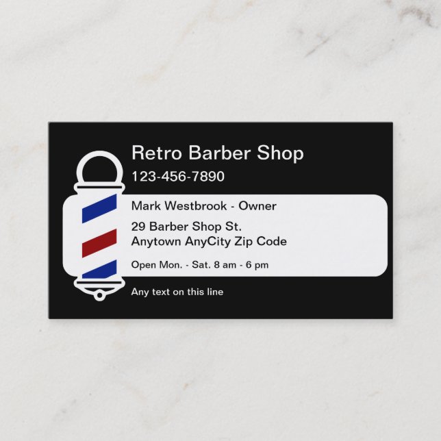 Bästa Retro Barber Shop-Affärskort Visitkort (Framsida)