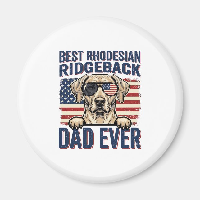 Bästa Rhodesian Ridgeback Pappa Någonsin Vintage H Magnet (Framsidan)