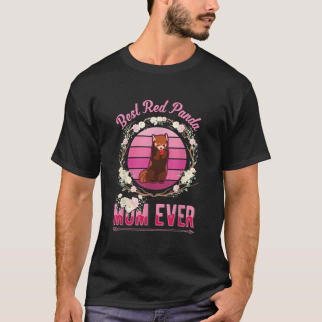 Bästa röda pandamamma någonsin t shirt (Framsida)