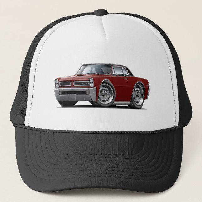 Bästa Rödbrun-Svart för 1965 GTO Truckerkeps (Framsida)