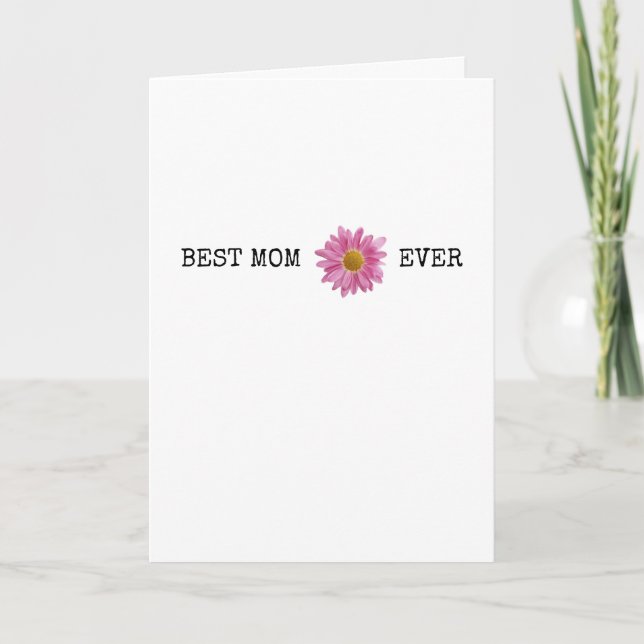 BÄSTA Rosa Daisy Mors dag-kort, MAMMA, Sverige Kort (Framsida)