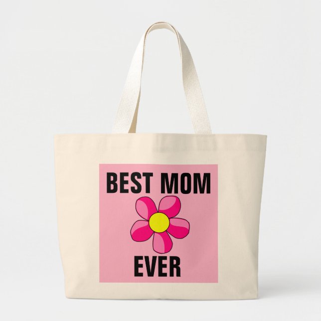 BÄSTA ROSA MAMMA NÅGONSIN JUMBO TYGKASSE (Framsidan)
