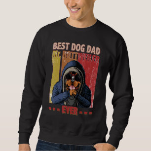 Bästa Rottweiler Hund Pappa Life Vintage Fars dag Lång Ärmad Tröja