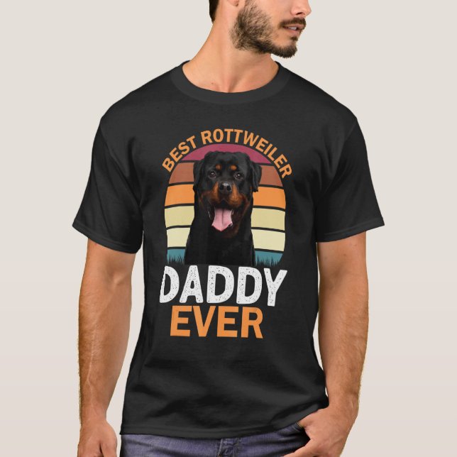 Bästa Rottweiler Pappa Någonsin Fars Dag T Shirt (Framsida)