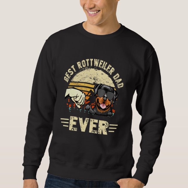 Bästa Rottweiler Pappa någonsin Sunset Retro Fars  Lång Ärmad Tröja (Framsida)