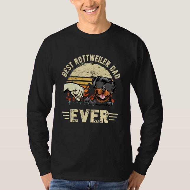 Bästa Rottweiler Pappa någonsin Sunset Retro Fars  T Shirt (Framsida)
