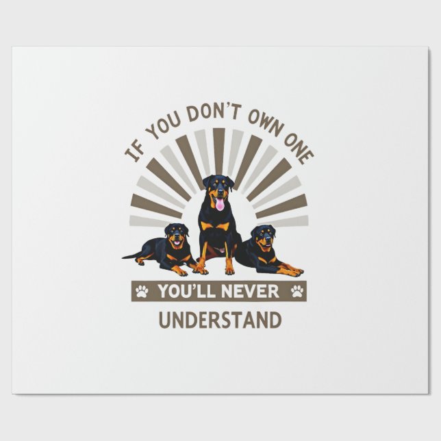 Bästa Rottweilerkonst för män kvinnor barn Rottie  Presentpapper (Platt)