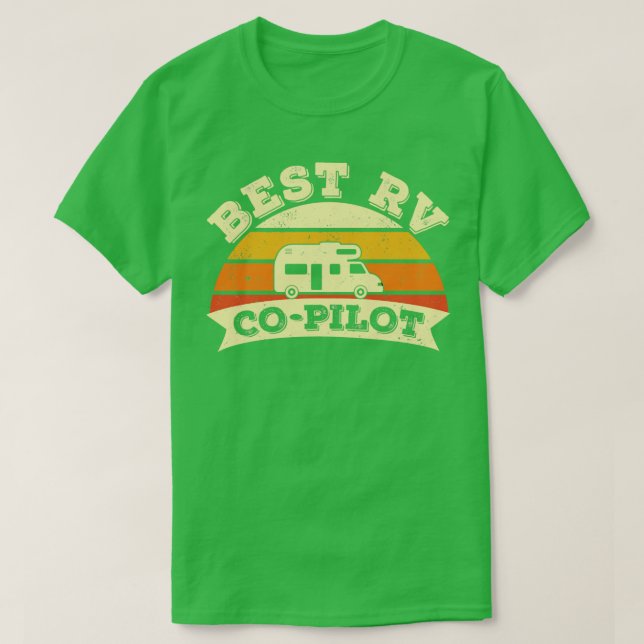 Bästa RV CoPilot Camping Camper Caravan-motorhem T Shirt (Design framsida)