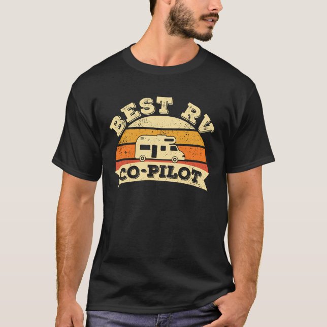 Bästa RV-medpilot Camping Camper Caravan Motorhome T Shirt (Framsida)