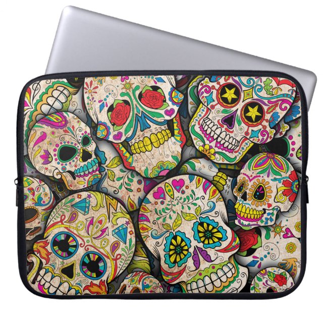 Bästa säljande socker Skull Mönster Laptop Fodral (Framsidan)