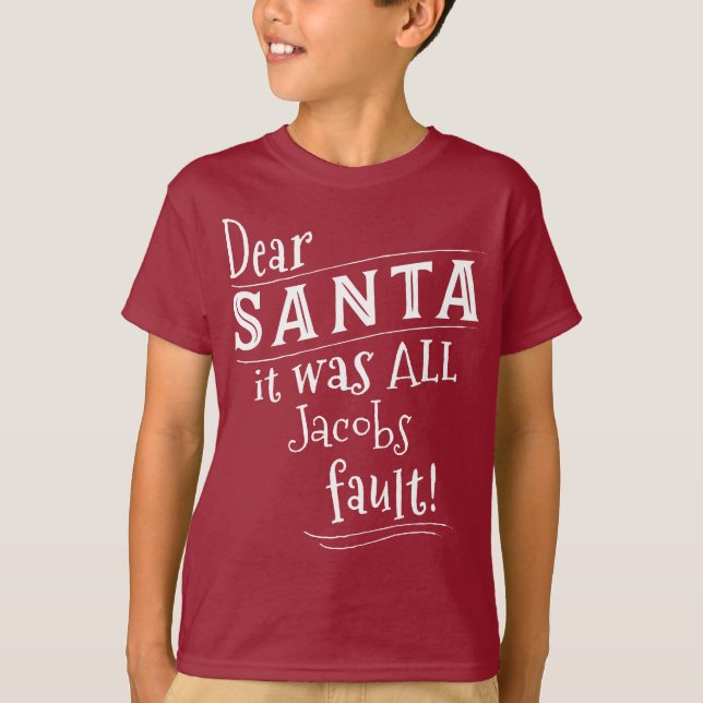 Bästa Santa Anpassningsbar Shirt, lägg till namn o T Shirt (Framsida)