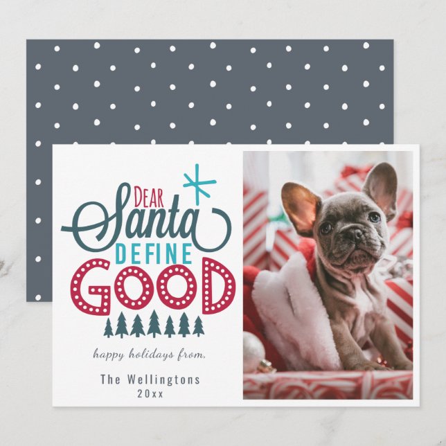 Bästa Santa Define Bra Photo Helgdag Card Julkort (Fram/baksida)
