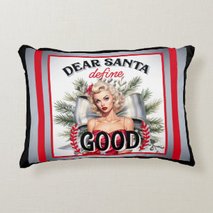 Bästa Santa Define Bra Retro-Pinupet Prydnadskudde