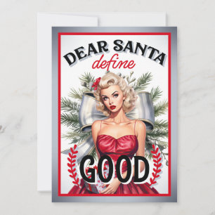 Bästa Santa Define Bra Retro-Pinupet Tack Kort