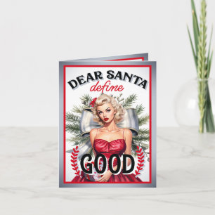 Bästa Santa Define Bra Retro-Pinupet Tack Kort