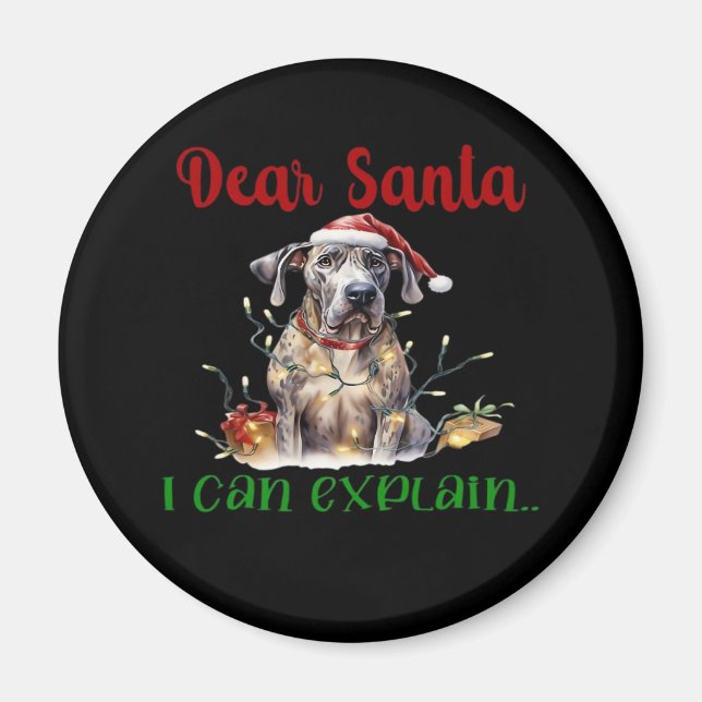 Bästa Santa I kan förklara Great dane Essential T- Magnet (Framsidan)