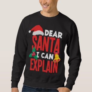 Bästa Santa I kan förklara Santa Hat Bad Behavior Lång Ärmad Tröja