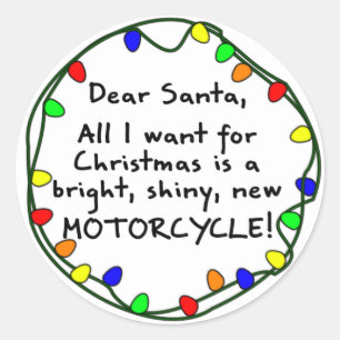 Bästa Santa Motorcykel Runt Klistermärke