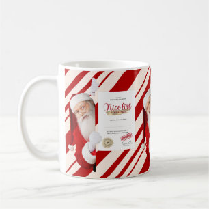 Bästa Santa Nice-lista Röda kandy Rand Kaffemugg