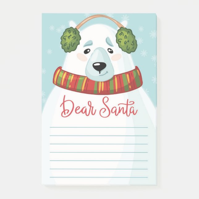 Bästa Santa Polar Bear Post-it Notes Block (Framsida)