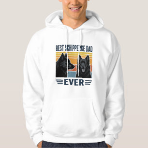 Bästa Schipperke Pappa Någonsin Retro Hund Vektor Hoodie