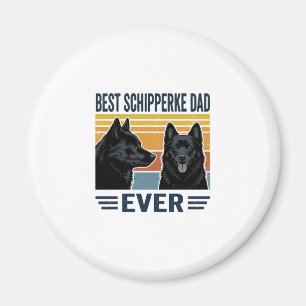 Bästa Schipperke Pappa Någonsin Retro Hund Vektor Magnet