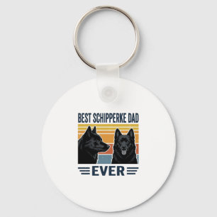 Bästa Schipperke Pappa Någonsin Retro Hund Vektor  Nyckelring