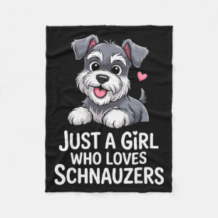 Bästa Schnauzer-konst för kvinnor flickor barn Min Fleecefilt