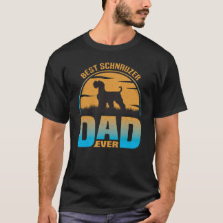 Bästa Schnauzer Pappa Vintage Retro Hund Pappa T Shirt