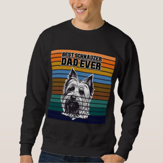 Bästa Schnauzerpappa någonsin Retro Vintage Fars d Lång Ärmad Tröja