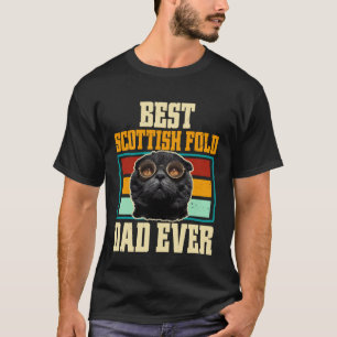 Bästa Scottish Fold Pappa Någonsin Katt T Shirt