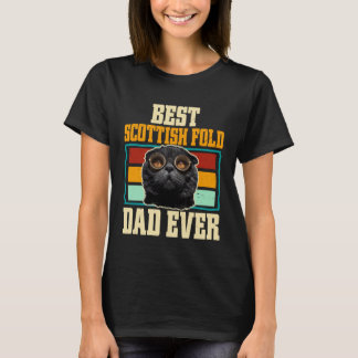 Bästa Scottish Fold Pappa Någonsin Katt T Shirt