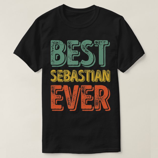 Bästa Sebastian All Funny Personlig First Namn T Shirt (Design framsida)