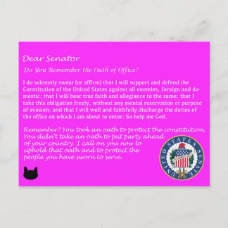 Bästa senator - Oath of Office Polisvycard Vykort