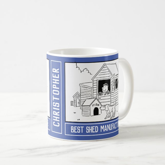 Bästa Shed eller Garden Byggnad Maker med Namn. Kaffemugg (Framsida höger)
