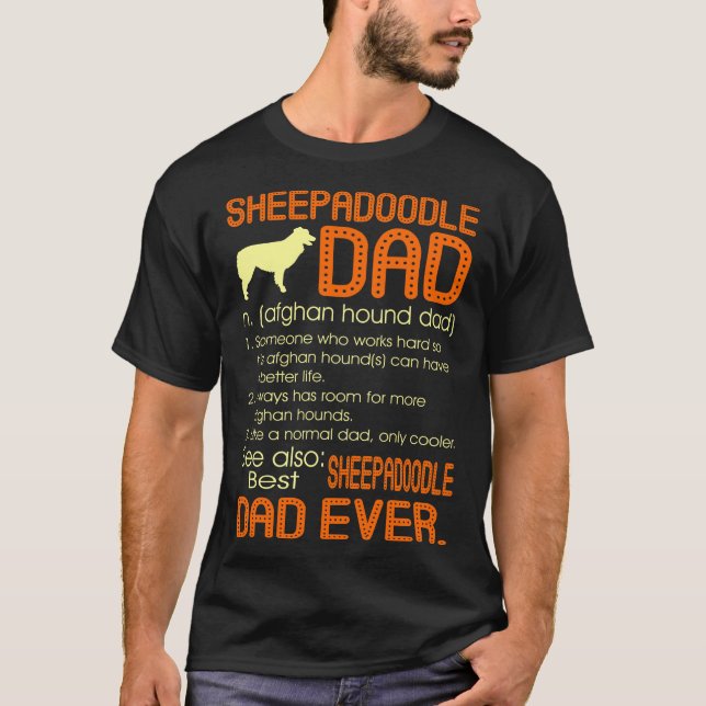 Bästa Sheepadoodle Pappa Alltid Far Fars dag Gi T Shirt (Framsida)