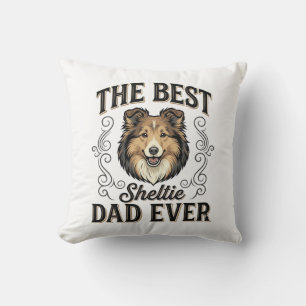 Bästa Sheltie Pappa Någonsin Vintage Hundälskare D Kudde