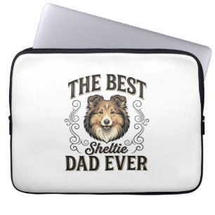 Bästa Sheltie Pappa Någonsin Vintage Hundälskare D Laptop Fodral