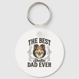 Bästa Sheltie Pappa Någonsin Vintage Hundälskare D Nyckelring