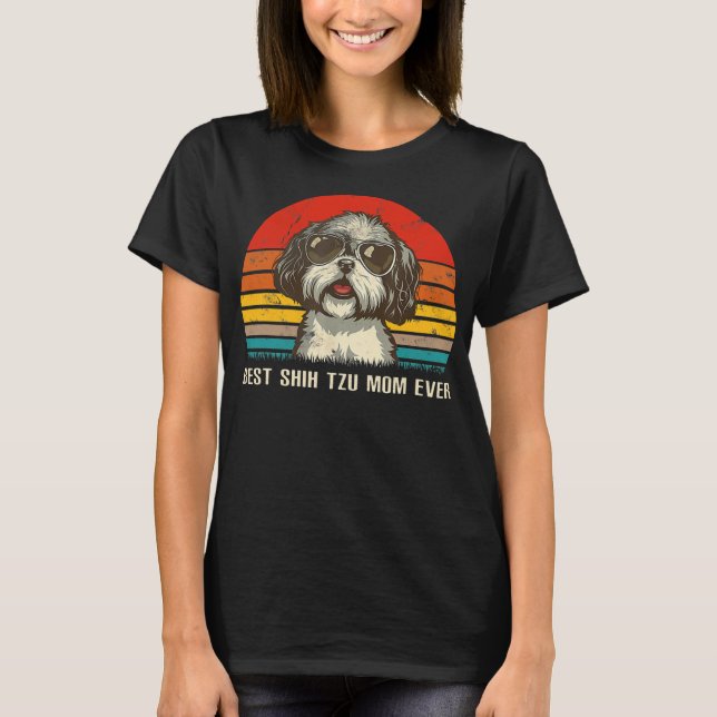 Bästa Shih Tzu Mamma någonsin Funny Shih Tzu-jul T Shirt (Framsida)