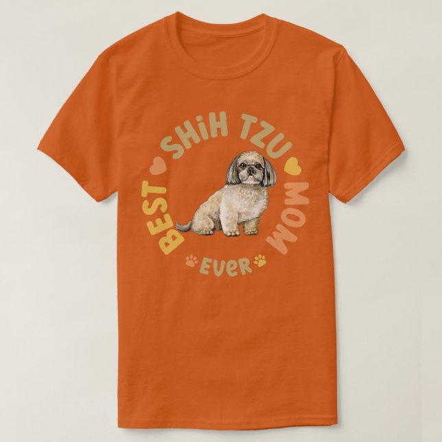 Bästa Shih Tzu Mamma någonsin T Shirt (Design framsida)