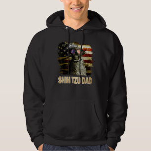 Bästa Shih Tzu Pappa någonsin, amerikansk Flagga 4 Hoodie