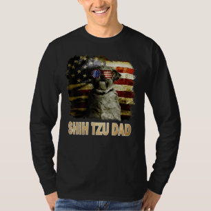 Bästa Shih Tzu Pappa någonsin, amerikansk Flagga 4 T Shirt