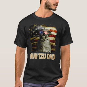 Bästa Shih Tzu Pappa någonsin, amerikansk Flagga 4 T Shirt