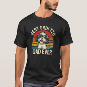 Bästa Shih Tzu Pappa någonsin Fars dag Vintage Shi T Shirt