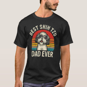 Bästa Shih Tzu Pappa någonsin Fars dag Vintage Shi T Shirt