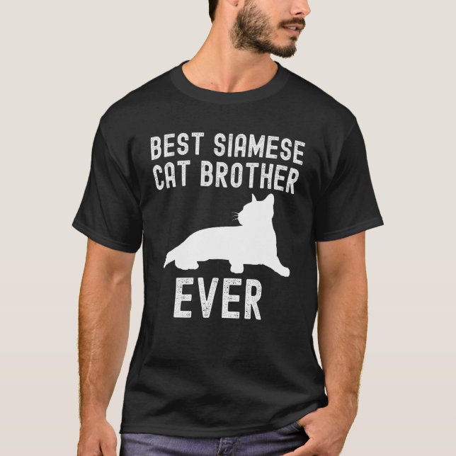 Bästa siamesiska kattbror någonsin faderns dag t shirt (Framsida)